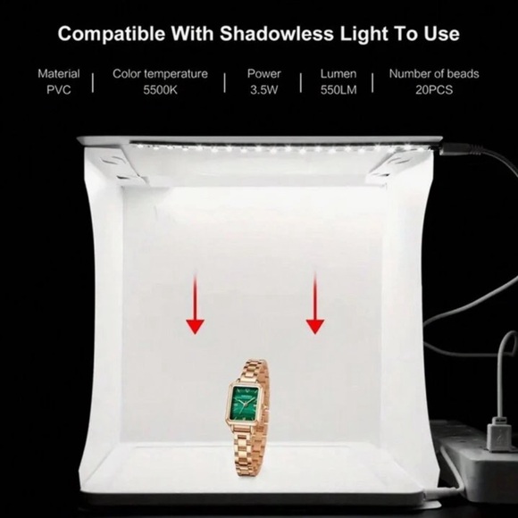 20cm Portable Foldable Led Photo Studio Light Box Mini Photography Equipment - Picture 2 of 5